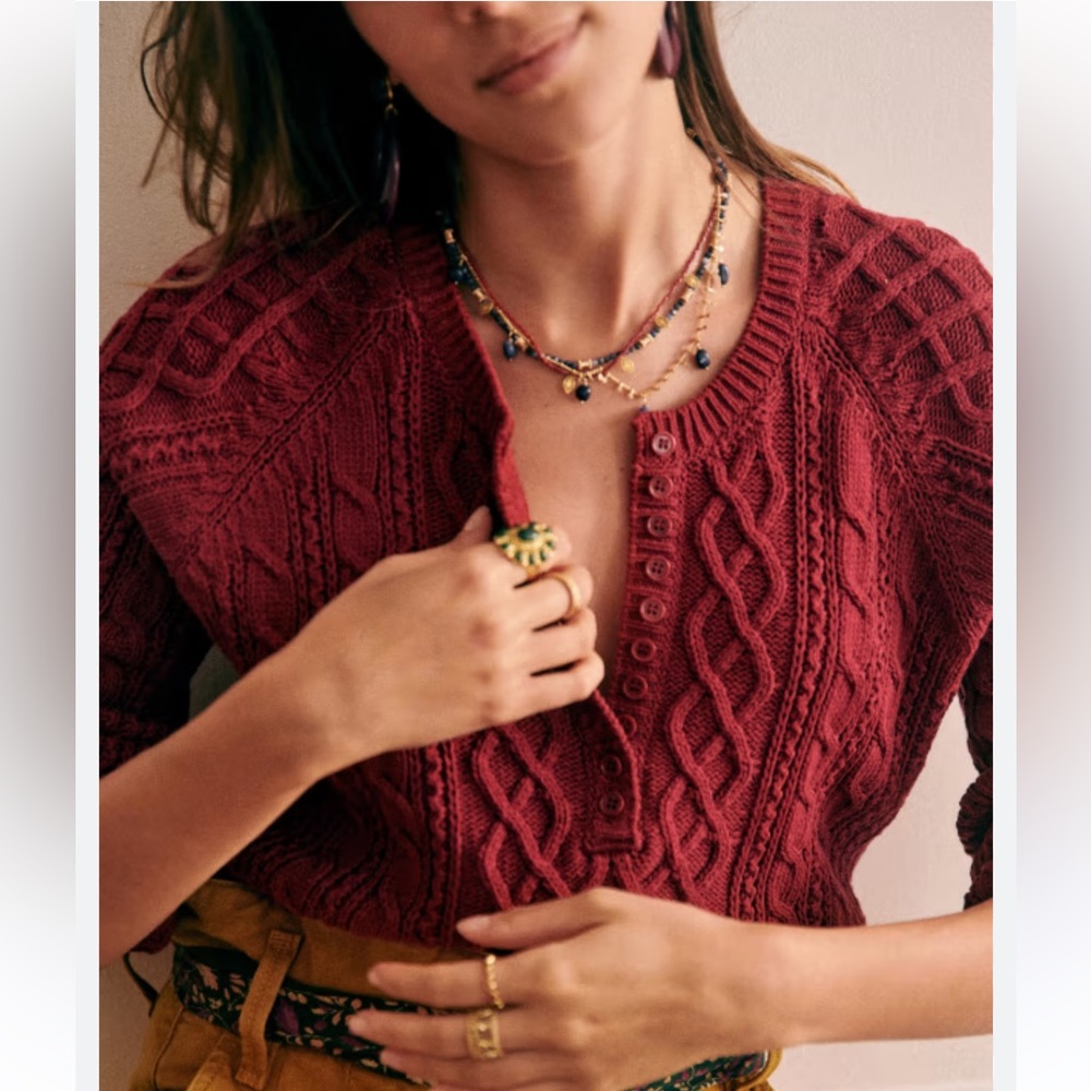 Sezane Bree jumper in Cherry